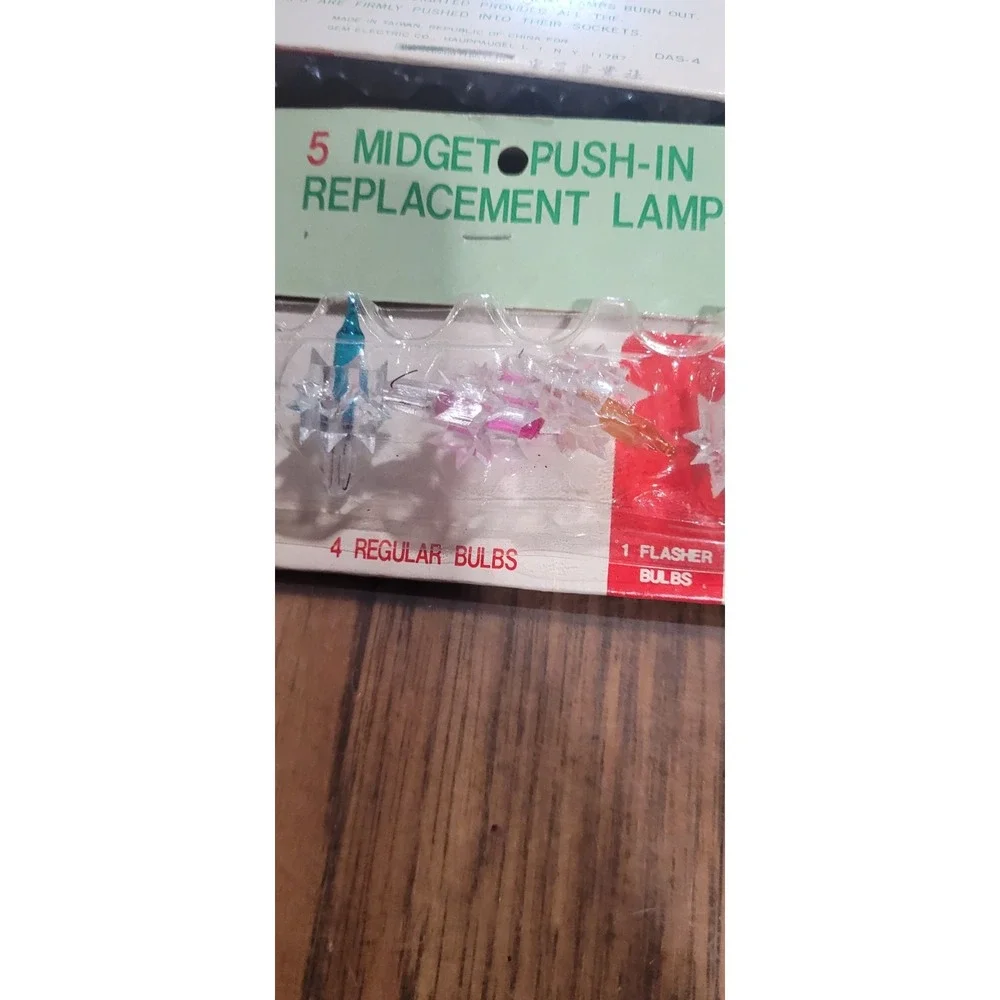 Vintage Replacement Bulbs Push In Light Set Of 5 / 3.5Volt